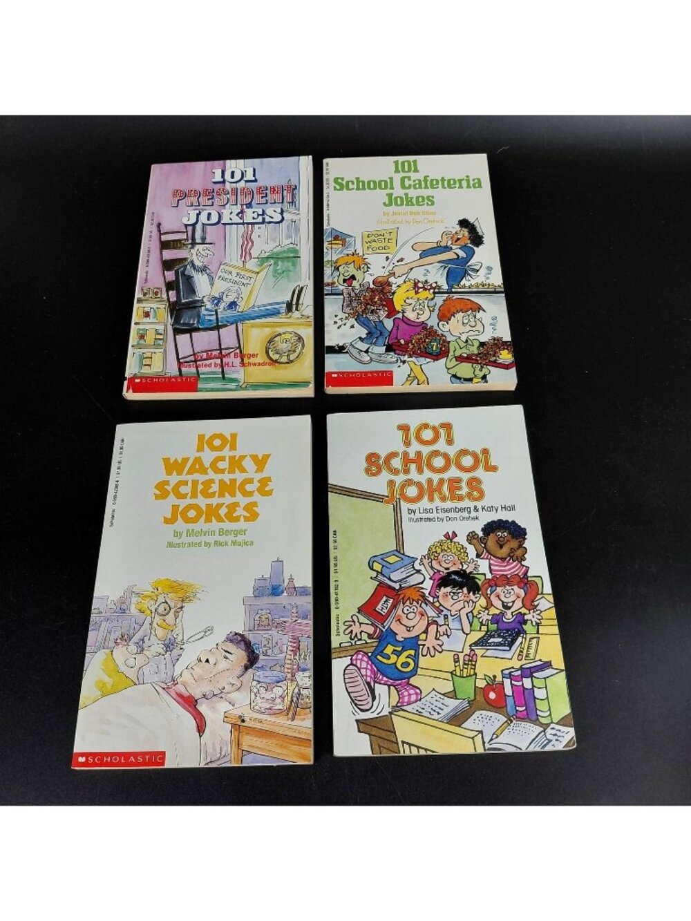 Vintage 101 Jokes Books Lot 4 Scholastic Kids School Science President Humor
